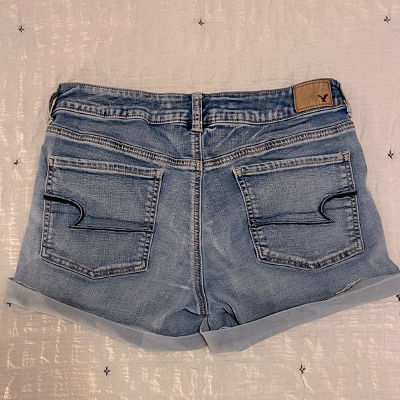 American Eagle Super Super Stretch Midi Shorts - Light Blue - Picture 3 of 4